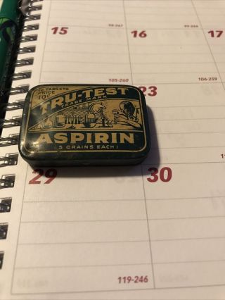 Tru - Test Aspirin Tin.  Very Rare