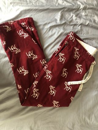 Rare Men’s Vintage Abercrombie & Fitch A&f Lounge Sleep Pants All Over Moose L