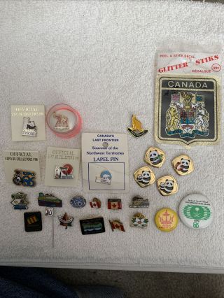 1986 World Expo Pins 24 Different Rare Hard To Find