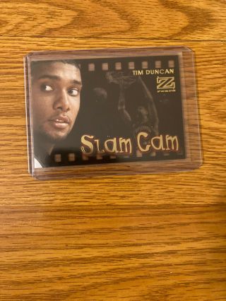 Tim Duncan 1997 98 Skybox Slam Cam 3 Rc Rookie San Antonio Spurs Insert Rare Ht