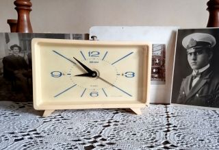 Vintage Rare Sevani Alarm Clock Mechanical Soviet Watch Ussr