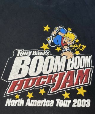 Rare Vintage 2003 Tony Hawk’s Boom Boom Huckjam Skate Tour T Shirt Xl