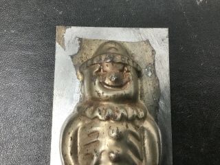 Rare Antique Vintage Clown Chocolate Mold Unmarked 4 3/8” Long Mold. 2
