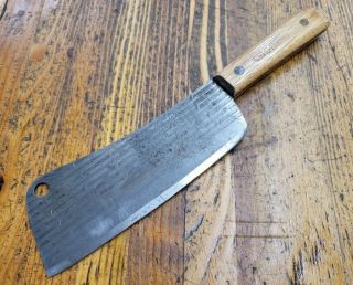 Rare Antique Meat Cleaver Kitchen Butcher Knife Farm Knives Tool Ontario ☆usa