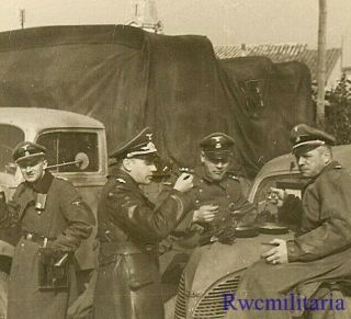 Rare German Elite Waffen Officers Eat By Lkw Truck & Car; Rognonas,  France
