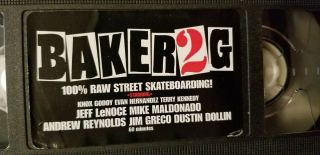 Baker 2g Skateboard Video VHS Tape Andrew Reynolds Dollin Greco Rare 3