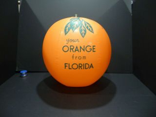 Vintage 70s Florida 20 " Orange Beach Ball Souvenir Rare
