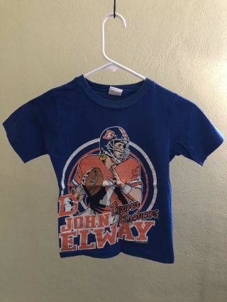 Rare Vintage 1992 John Elway Denver Broncos Nfl T Shirt Kids Size Small