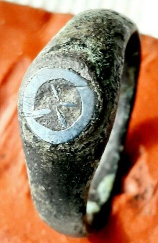 Ancient Roman Bronze Ring Vintage Antique Rare 5.  7 Gr