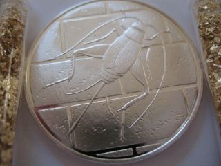 26 Gram.  925 Silver Rare Franklin Proof English Cricket Good Luck Coin,  Gold