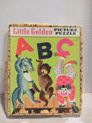 1951 Little Golden Picture Puzzle Abc.  Made In Usa.  Animals & Clown,  Very Rare