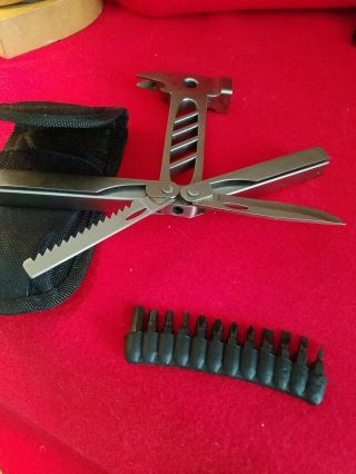 Vtg Rare Troika Obelix Tol70/st Multi Tool Hammer Screwdriver Knife Saw W/ Box