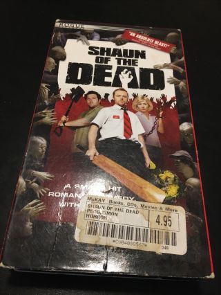 Shaun Of The Dead Full Length Screener - Vhs•rouge Picture•rare• Late Release Vhs
