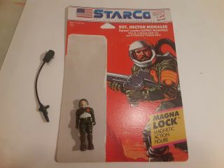 Vintage Coleco Starcom Sgt Hector Morales Star Com Visor Backpack Gun Card Rare