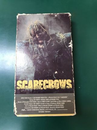 Scarecrows Vhs Unrated Horror Cult Slasher Gore Oop Rare Sov