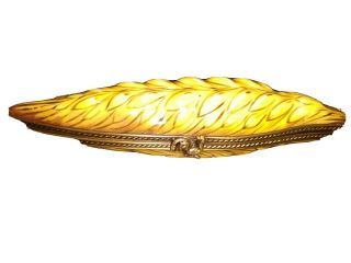 Rare Limoges Peint Main Rochard Wheat Stalk With Rooster Clasp Trinket/pill Box
