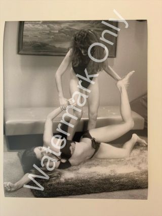 Rare Apartment Women Lady Wrestling Unpublished Sports Review 8 " X 10 " Photo F