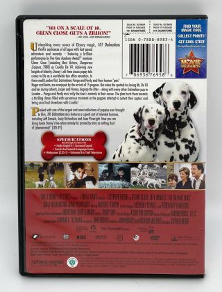 101 Dalmatians Glenn (DVD,  2008) Glenn Close Disney Dalmatians Movie Rare OOP 2