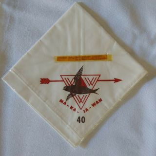 Vintage Boy Scouts Neckerchief Ma - Ka - Ja - Wan Lodge 40 Illinois Rare Bsa Scout