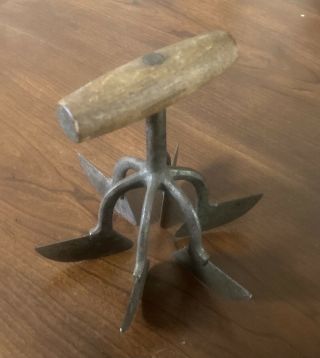 Rare Antique (1800’s) Metal 6 Blade Food Chopper W/wood Handle.  See Photos.  Obo
