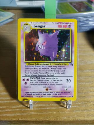Gengar 5/62 - Holo Rare - Fossil Set - 1999 Vintage Wotc Pokemon Card - Nm/lp