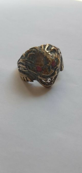 EXTREMELY ANCIENT RARE BRONZE RING LION HEAD ROMAN LEGIONARY ARTIFACT AUTHENTIC 2