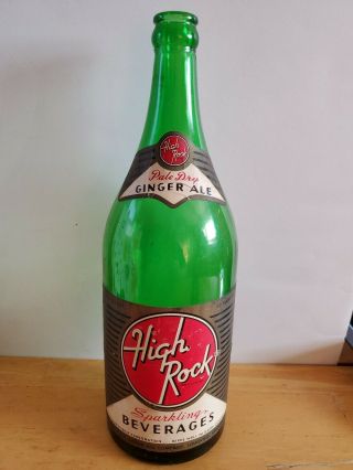 Rare Vintage 1935 High Rock Pale Dry Ginger Ale Quart Bottle Louisville Kentucky