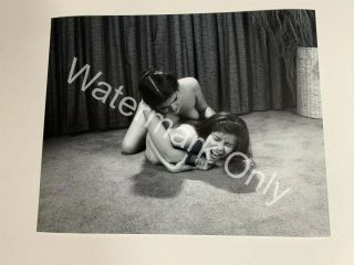 Rare Apartment Women Lady Wrestling Unpublished Sports Review 8 " X 10 " Photo T
