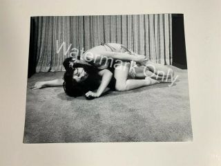 Rare Apartment Women Lady Wrestling Unpublished Sports Review 8 " X 10 " Photo V