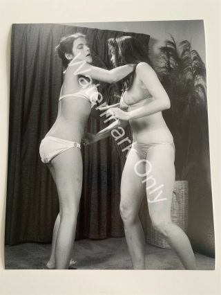 Rare Apartment Women Lady Wrestling Unpublished Sports Review 8 " X 10 " Photo P