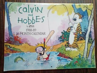 Calvin And Hobbes 1988 - 89 16 - Month Calendar Isbn 0 - 8362 - 1830 - 2 Rare Vintage