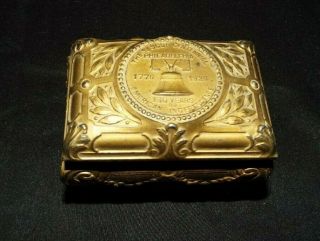 Rare Sesquicentennial Philadelphia 1776 - 1926 150 Years Gold Box Germany Read