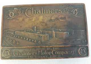 Antique Rare 1913 Chalmers Motor Company Bronze Paperweight Detroit Mich.