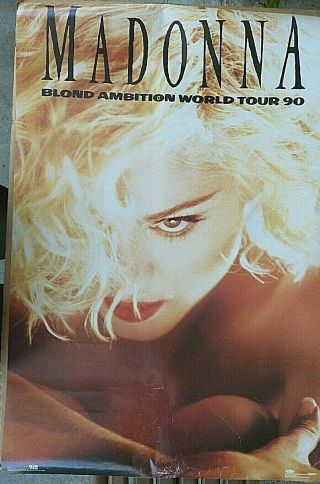 Rare Madonna Blond Ambition Tour 1990 Vintage Orig Music Store Promo Poster