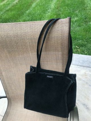 Vintage Kate Spade Black Velvet Bag Purse Handbag Gorgeous Rare Tote