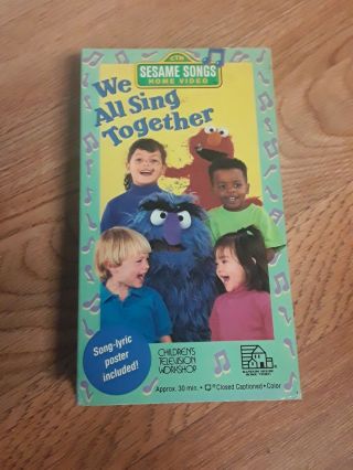 Sesame Street We All Sing Together Vhs Rare Includes Lyric Poster