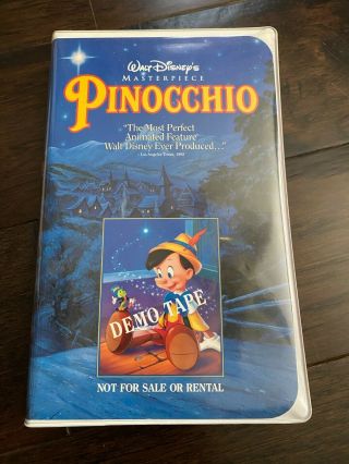 Walt Disney Classic Black Diamond Pinocchio Vhs Demo Tape Rare