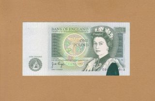 Bank Of England 1 Pound 1978 P - 377 Aunc Error Print Qn.  Elizabeth Ii Rare