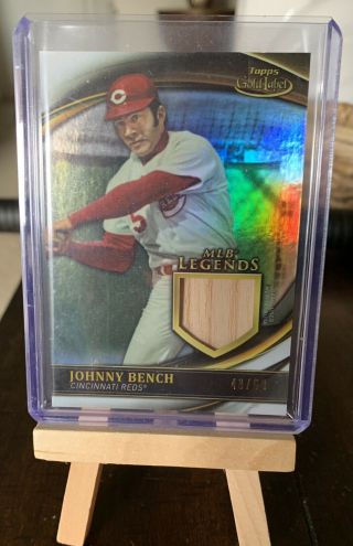 2020 Topps Gold Label Johnny Bench Bat Card Ebay /50 Rare Mlb Legends Reds
