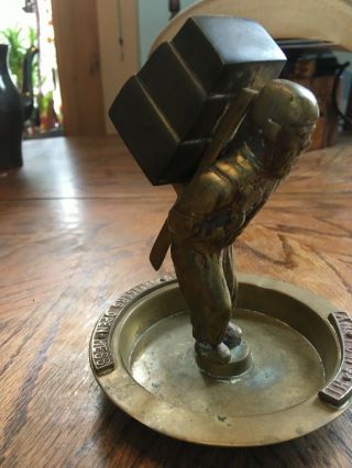 Rare 1950 " S Bronze Officers Open Mess Figurine Ashtray