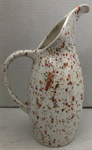 Vintage Mcm Royal Haeger Usa Rg42 Ceramic Splatter Paint Pitcher Vase Rare Color