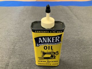 Vintage Rare Anker Sewing Machine Oil Can - Full Almost Perfect Can