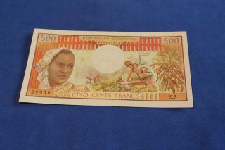 Gabon 500 Francs 1974 P.  2a Unc Rare In This - - See Many More