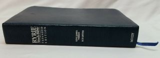 Rare King James Version Holy Bible Ryrie Expanded STUDY KJV Blue Leather 1994 2