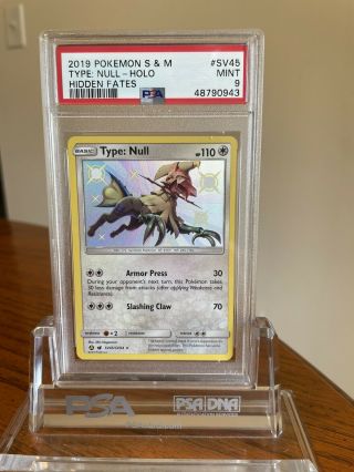 Psa 9 - Type: Null Sv45 - Hidden Fates Shiny Vault - Rare Pokemon Card -