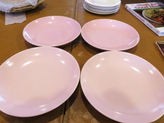 Salem China Pink Bamboo – Soup / Salad Bowls 8 " X 1.  25 " Rare - Mid - Century