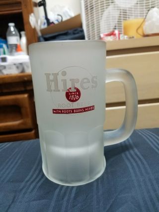 Vintage Rare Hires Root Beer Frosted Glass Soda Advertising Mug