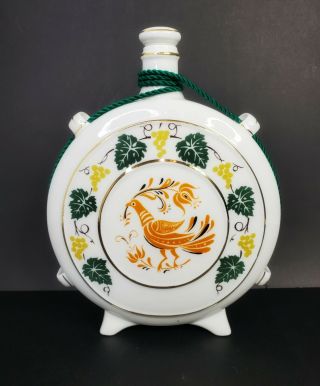 Vintage Rare Hollohaza Hungary Fine Porcelain Decanter Flask With Stopper