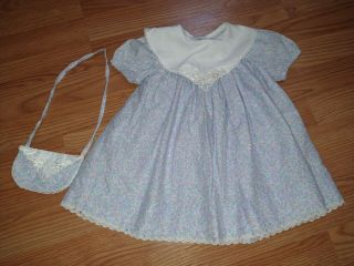 Rare Editions Vtg Kids Girls Toddlers Dress W/ Purse 2t Union Made