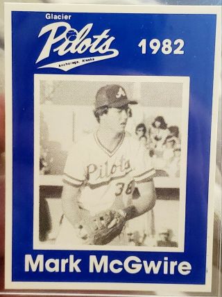 Rare 1982 Mark Mcgwire Baseball Card,  Anchorage Glacier Pilots.